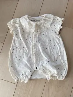 バースデイ　オーガニックコットン　ハート柄ロンパース　50cm〜60cm