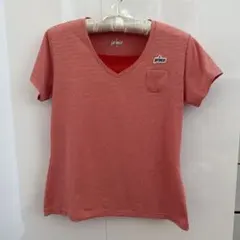 【プリンス　テニス　ゴルフ】prince VネックTシャツ M 赤/ストライプ