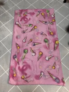 CHANEL シャネル　大判スカーフ　アイスクリーム　ピンク