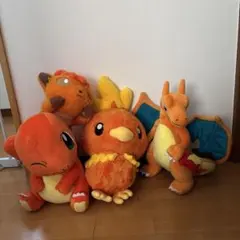 ポケモン ヒトカゲ　リザードン　アチャモ　ロコン　ぬいぐるみ　4体セット