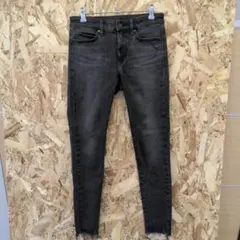 UNIQLO スキニーデニムパンツ 黒 25サイズ ダメージ加工