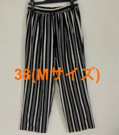 ATELIER SIX ワイドパンツ ブラック×ホワイト ストライプ ゆったりのサムネイル