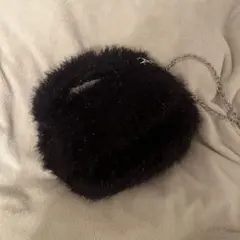 ファーショルダーバッグ 黒