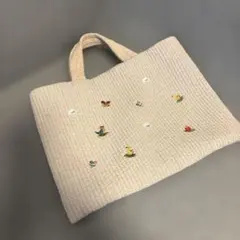 【美品】FELER pionunnal 刺繍トートバッグ ベージュ