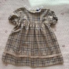 EAST BOY ベージュ チェック柄 ワンピース　90