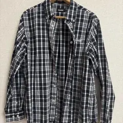 【美品】XLARGE チェック柄 長袖ボタンダウンシャツ L 黒 白のサムネイル