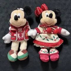ディズニーランド　クリスマス　2015　ミッキー　ミニー　ぬいぐるみバッジ　2点