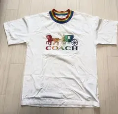 【美品】COACH レインボーロゴ Tシャツ ホワイト XSサイズのサムネイル