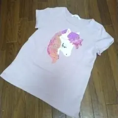 H＆M 子供 半袖Tシャツ スパンコール パープル