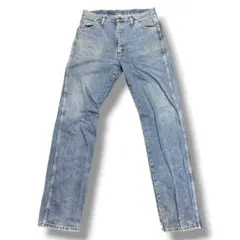 Wrangler ストレート デニムパンツ ライトブルー 革パッチ ラングラーのサムネイル