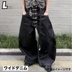 ワイドデニム　L スタッズ opium ストリート　パンク