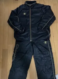 Champion ナイロンジャージ上下セット M 防寒 ブラック