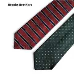 ❤️2本セット❤️Brooks Brothers ネクタイ シルク100% 赤　緑のサムネイル