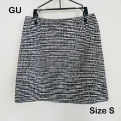 GU ツイード ミニスカート ブラック系 S