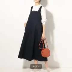 SHIPS anyコットンマキシテントワンピースフリーサイズ柔らかいデニム