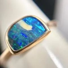 ボールダーオパール 指輪 3.03ct ダイヤ0.19ct 9.5号 - メルカリ