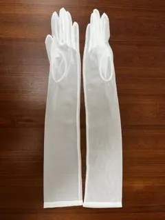 ホワイト シフォン ロンググローブ