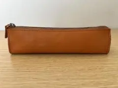 レザー製オレンジファスナー筆箱のサムネイル