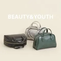 BEAUTY&YOUTH メタリックシルバーミニハンドバッグ　ショルダー