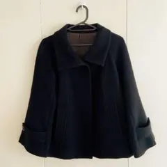 NOLLEY'S ウール・アンゴラ ショートコート ブラック M