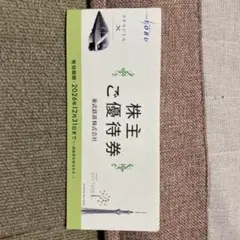 東武鉄道 株主優待券 2026年12月31日までのサムネイル