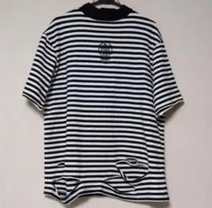 KRY Clothing 半袖しちゃいました ハイネック ボーダー Tシャツ