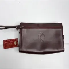 【良品✨️】 Cartierカルティエ クラッチバッグ ボルドー ヴィンテージ