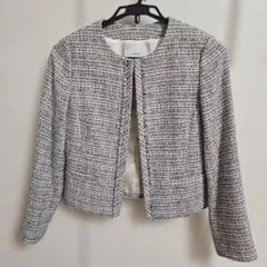 UNTITLED ノーカラージャケット ホワイト/ブラック