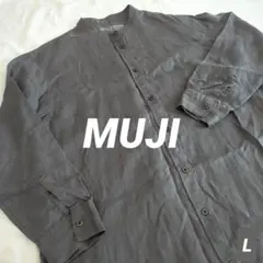 美品✴無印良品 リネンワンピース 洗いざらし L 麻