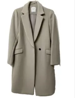 ライトベージュ シングルブレスト チェスターコート