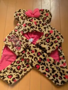 【値下げ】美品☆ミニー マフラーキャップ ヒョウ柄