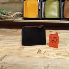 黒　日本製　栃木レザー　牛革　折財布　コインケース　財布