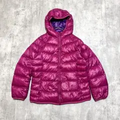 OLD UNIQLO 光沢 フード付き軽量ダウン ピンク 短丈 y2k