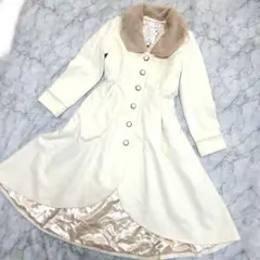 【新品】アクシーズファム　ファー付きフィッシュテール　ロングコート　アイボリー