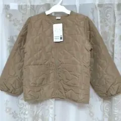 新品 petit main キルトジャケット 130㎝ ベージュ