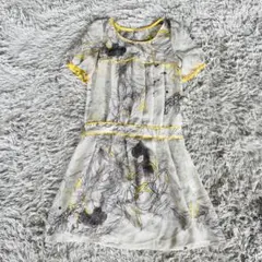 1/2 Un-demi アンドゥミ　シアー花柄フレアワンピース　ゴールドライン