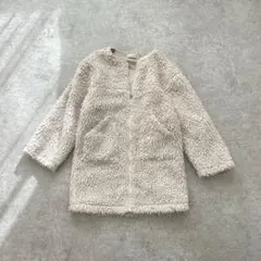 ブランシェス ボアコート 上着 アウター プードルファー ノーカラー 防寒 帰省