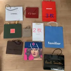 ショップ袋　13点　【バラ売り可】シャネル・カルティエ・ブルガリ・ルイヴィトン他