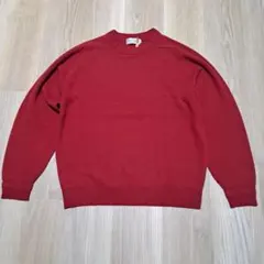 IMPRESSIVE レッド カシミヤ100%ニットセーター Lサイズ