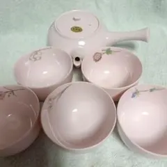 花万葉 ピンク急須と湯飲みセット有田焼 お値下げしました！