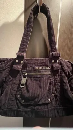 DIESEL ディーゼル コーデュロイ トートバッグ ブラック