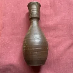 陶器 一輪挿し 花瓶 茶色 焼き物