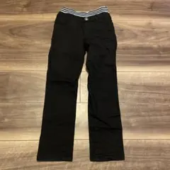 黒いロングパンツ ストライプウエスト　130