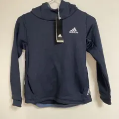 adidas ネイビー キッズジュニアパーカー 裏起毛なし