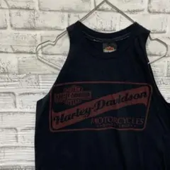 ハーレーダビッドソン90ヴィンテージタンクトップブラック古着レディースS0518のサムネイル