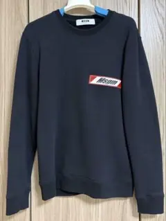 【MSGM】ブラック クルーネック スウェット トレーナー ラバーのサムネイル