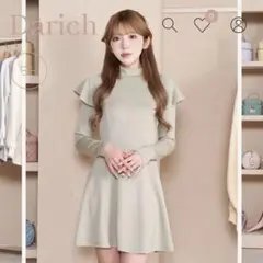 ダーリッチ　ドッキングケープフレアミニワンピース【F-L】