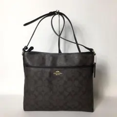 2508-424｜美品｜コーチ シグネチャー ショルダーバッグ ダークブラウン