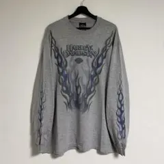 90s HARLEY DAVIDSON Tシャツ ロンT FLAME FIRE
