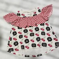 チェリー柄フリルTシャツ 100cm
